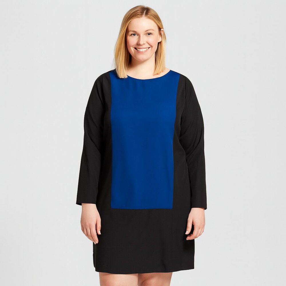 J. Crew Factory Color Block Dress Plus Size 16